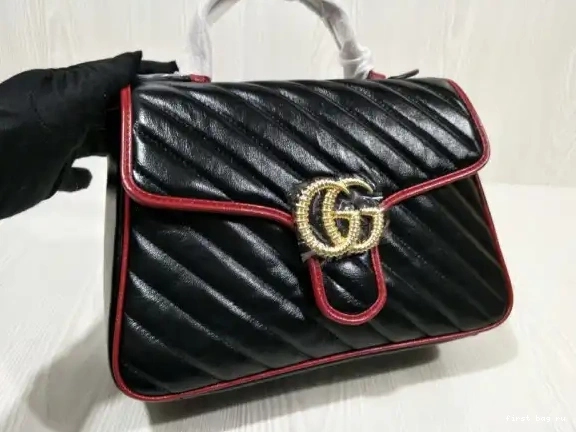 First bag ru small Gucci handle GG Marmont bag top 0525